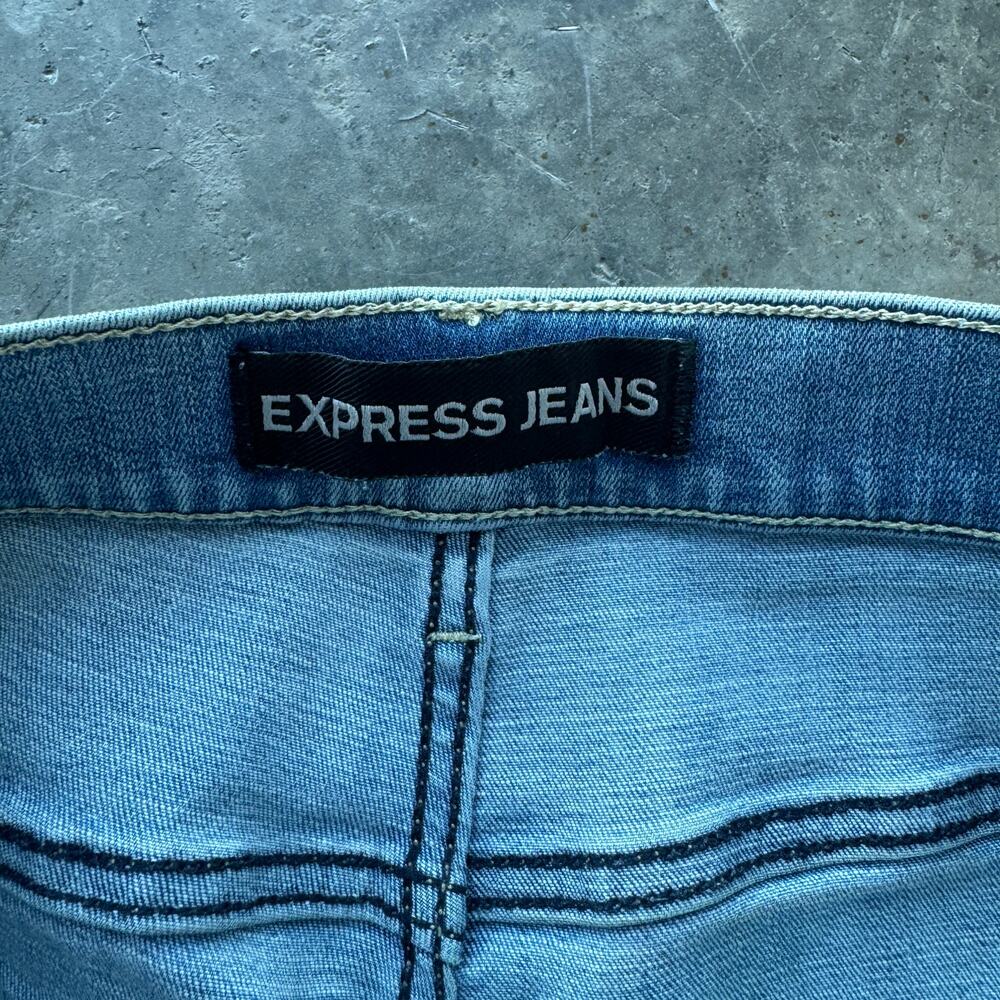 Vintage Y2k Express Denim Performance Crop High Rise Distressed Jeans 6 - Picture 4 of 6